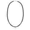 Manoki Pánský náhrdelník Noé - růženec, chirurgická ocel, kříž, lávové kameny WA555S Černá 55 cm