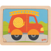 GOKI Drevené puzzle Hasičské auto 4 dieliky