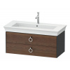 DURAVIT White Tulip závesná skrinka pod umývadlo, 2 zásuvky, 984 x 458 x 410 mm, americký orech masív/grafit vysoký lesk, WT4352077H1