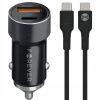 Forever nabíjačka do auta PD QC CC-06 1x USB-C 1x USB 20W čierna + kabe