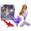 Lean Toys Bábika Emily - Morská panna so žralokom a doplnkami