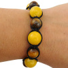 Shamballa náramok Kalcit žltý a Tigrie oko - Detský 10–12 cm (pre 1–4 ročných)