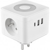 Viking síťový adaptér Y23L, 2x 230 V, 1x USB-A, 2x USB-C, dotykové světlo, bílá VY23LW