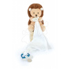 Plyšový ježko so šnúrkou na cumlík Hedgehog Dummy Holder Unicef Collection Doudou et Compagnie v darčekovom balení hnedý 12 cm od 0 mes
