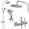Sprchový set s termostatom REA VINCENT NICKEL BRUSH INOX