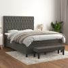 vidaXL Posteľný rám boxspring s matracom tmavosivý 140x190 cm zamat - Sivá - 177048-111227
