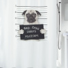 Spirella sprchový závěs BAD Dog, motiv pes, bílý, 180 x 200 cm, polyester (10.18470)