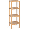 Autronic Regál, 4 police, masív bambus, prírodný odtieň, nosnosť 12 kg DR-011-4