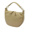 Dámska kožená kabelka Luka 24-030 DOLLARO Dark Beige Postbag s odnímateľným popruhom
