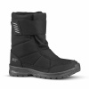QUECHUA Detské zimné nepremokavé čižmy SH100 suchý zips 24-38 čierne 35