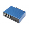 DIGITUS Industrial 8+2-Port Fast Ethernet Switch 8 Port FE RJ45, 2 GE SFP Ports