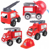 LEAN TOYS Plastové hasičské auto + prilba 3978