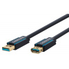 Kábel USB 3.2 Gen 1, A-A M/F 1.8m, 5Gbps, predlžovací, modrý, ClickTronic, pozl. konektor