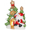 Dekorácia MagicHome Vianoce, Stromček so santom, LED, terakota, 2xAAA, 27,3x11x34 cm