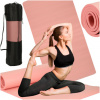 Joga gymnastika tréningová podložka fitness karimata hrubá 1,5 cm ružová + kryt