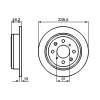 TATechnix Brzdový kotúč 238 mm Rover 25 I Šikmá zadní část (RF) - BOSCH