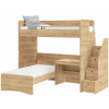 CLK Poschodová posteľ s písacím stolom a schodíkmi Cody Modular-dub