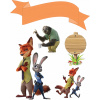 CUKROVÁ TLAČ jedlý obrázok na tortu Cukrová hmota ZOOTOPIA ZVIERATÁ SADA #4