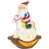 Dekorácia MagicHome Vianoce, Santa na koni, LED, polyresin, 12x5,5x18 cm