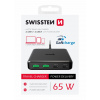 SWISSTEN mini desktop adaptér GaN 2x USB-C + 2xUSB 65W Power Delivery černý 22057100