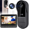 Bezdrôtový zvonček na dvere s kamerou 1080P, čierny