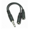 PREMIUMCORD Kabelová rozdvojka 3,5 Jack M - 2xF 10cm kjr-02a