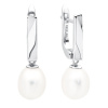 Gaura Pearls Stříbrné náušnice s bílou 8.5-9 mm perlou Graciana, stříbro 925/1000 SK22105EL/W Bílá