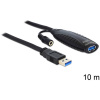 Delock USB kábel USB 3.0 USB-A zástrčka, USB-A zásuvka 10.00 m čierna 83415; 83415