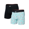 Set pánských boxerek Saxx Vibe Xtra Boxer Brief Fly 2Pk Drinko Flamingo/Black Xl