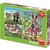 DINO Puzzle Krtko sa raduje, Krtko a autíčko 2x48 dielikov