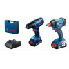 BOSCH Aku rázový uťahovač GDX 180-LI + Aku vŕtací skrutkovač GSR 180-LI 06019G5222