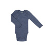 Merino body detské dlhý rukáv modré denim melange Smallstuff Veľkosť: 56