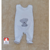 Kojenecké dupačky s potiskem Dětský svět bílé se šedým medvídkem Teddy vel.50 (Dětské dupačky s potiskem Dětský svět bílé se šedým medvídkem Teddy velikost 50)