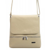 MiaMore Kožená dámská crossbody kabelka tmavě béžová