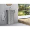 Besco ASSOS S-LINE GLAM Umývadlo voľne stojace 520x410x850mm, liaty mramor, Strieborná KEASSLIVSGLAM02