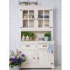 Masívny kredenc WHITE HOME Slim VIT105 Barevné provedení: Bílá patina K03 - bezbarvý vosk K09