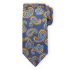 Klasická pánska kravata modrá so žltým vzorom Paisley 17051