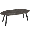 tectake 405382 oválny konferenčný stolík acerra,mramorový vzhľad 100x50x34,5 cm - čierna