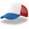 Atlantis Headwear Kšiltovka Rapper, 5 panelová, síťovaná COT332070p9699-white/red/r UNI Bílá/červená/modrá