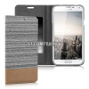 Kožený obal Samsung Galaxy S5 – Flip Duo – sivo-zlatá