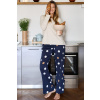 mefemi Dámske dlhé pyžamo Oceane - viskóza Béžovo-modrá S