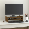 Stojan na monitor medově hnědý 50x27x15 cm masivní borové dřevo Hnědá 814022