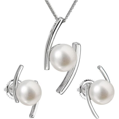 Evolution Group Súprava strieborných šperkov s pravými perlami 29039.1
