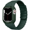 AppleKing odolné silikónové puzdro s magnetickým remienkom na Apple Watch 41 mm / 40 mm - tmavozelené - možnosť vrátiť tovar ZADARMO do 30tich dní