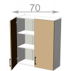 Casarredo Capri W7092, kuchynská vysoká skrinka š.70, korpus grafit, dvierka grafit