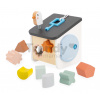 Drevená didaktická hračka Vtáčia búdka Bird House Shape Sorter Sweet Cocoon Janod na triedenie tvarov a farieb od 18 mes J04062