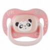 Canpol Babies symetrický silikon cumlík svietiaci Exotic Panda ružová