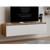 Závesná TV skrinka Asko Living, 135 cm, dub artisan/biela