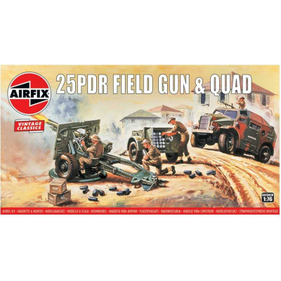 Airfix Classic Kit VINTAGE military A01305V 25pdr Field Gun & Quad 1:76