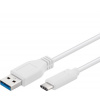 PremiumCord USB-C/male - USB 3.0 A/Male, bílý, 1m ku31ca1w